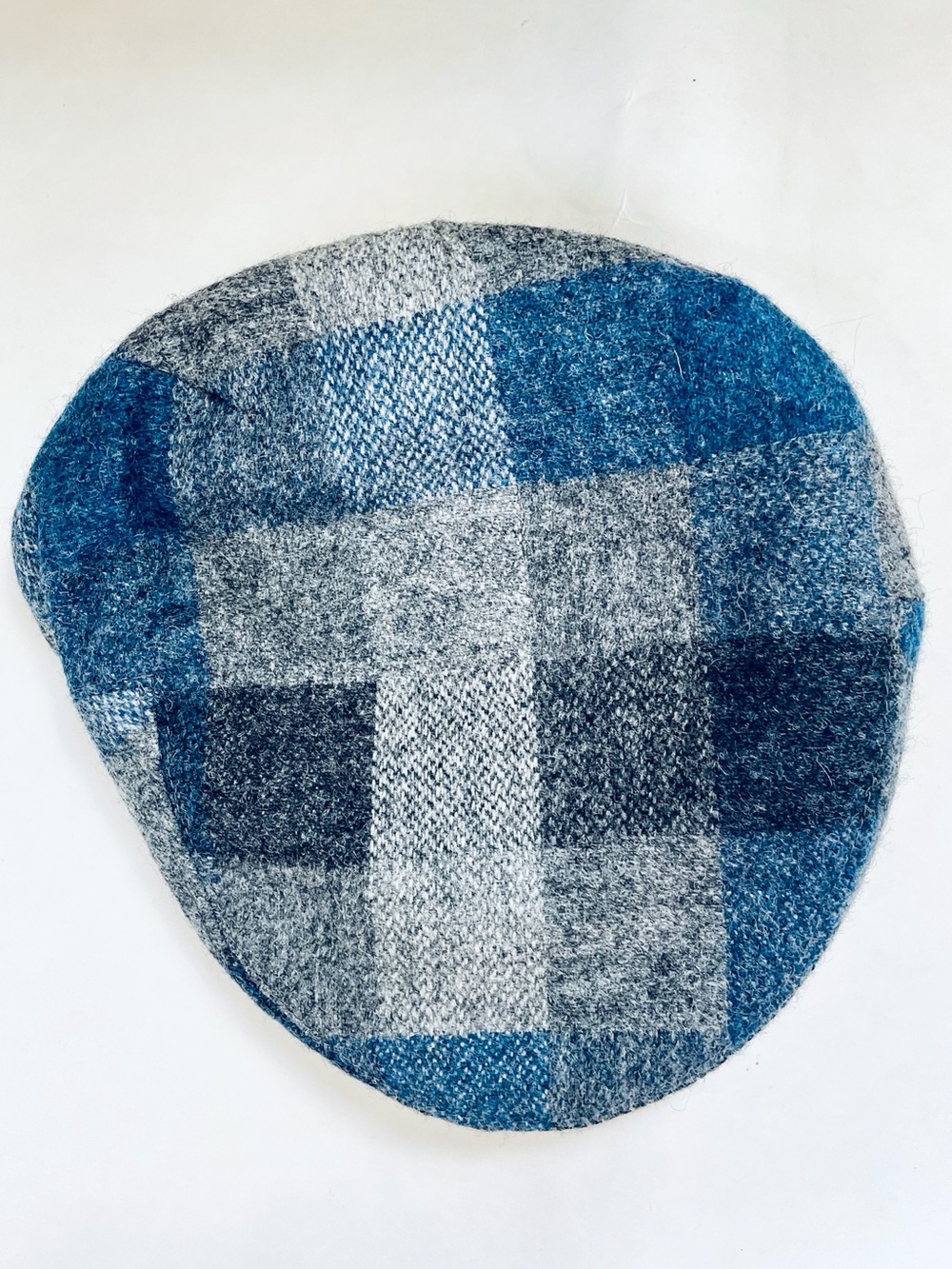Quill's Killarney Beaufort Pure New Wool Flat Cap Newsboy Hat Blue Gray Medium